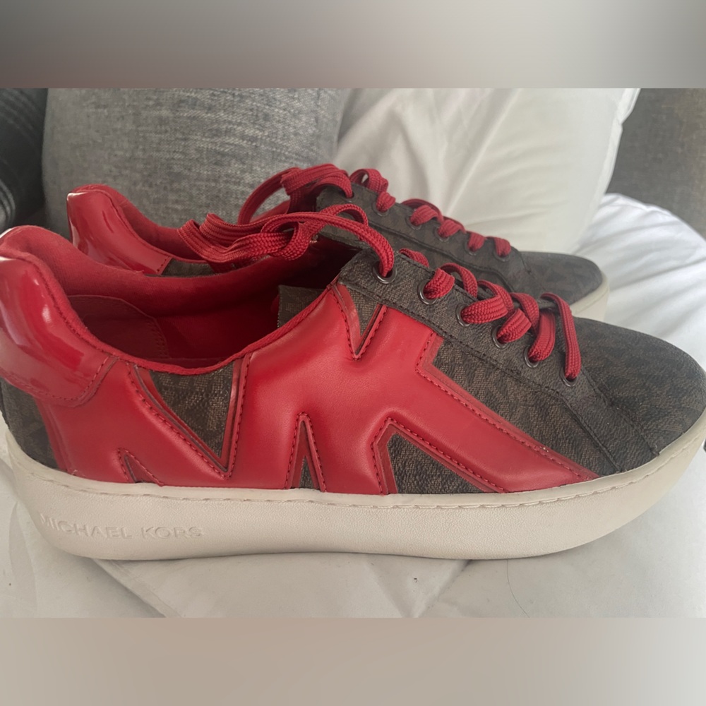 Michael Kors Red and Brown Sneakers